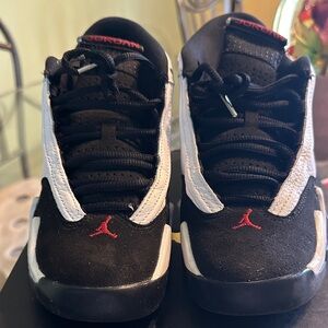 Jordan Kids Sneakers in Black and White with Red Accents